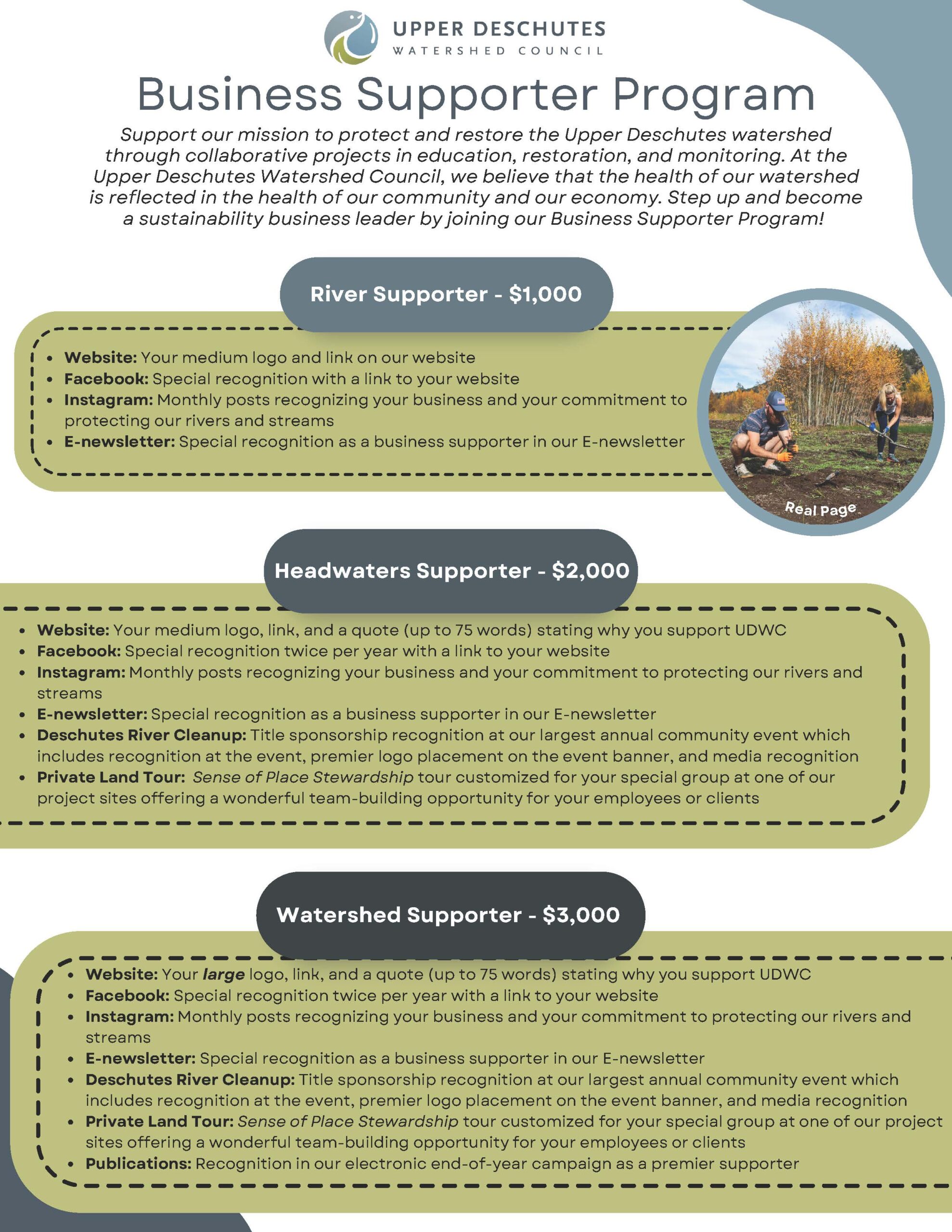 Business Supporter Program - Upper Deschutes Watershed Council